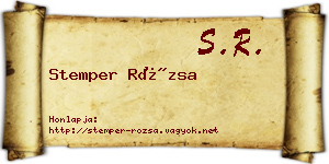 Stemper Rózsa névjegykártya